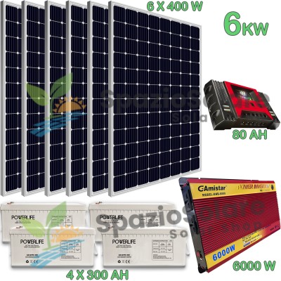 Kit fotovoltaico 6kw giornaliero inverter 6000w pannello energia ba