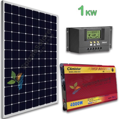 KIT FOTOVOLTAICO 1KW 4000W INVERTER PANNELLO ENERGIA SOLARE 100W