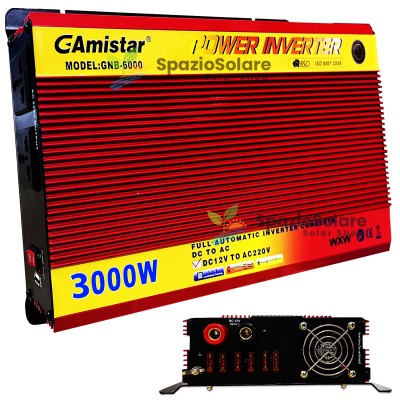 Inverter 3000w watt 12v 220v convertitore fotovoltaico pannelli sol